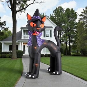 Home Accents 14 ft. LED AirBlown Archway Black Cat Witch New